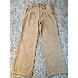 Rena Lange Brown Wool Blend Straight Leg Pants Women S Rare Classic Minimalist